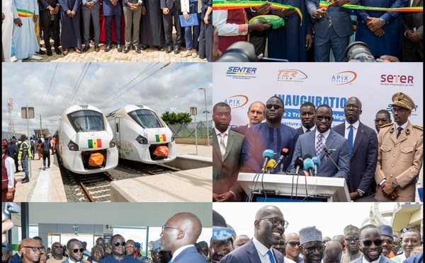 Le TER à l’Aéroport International Blaise Diagne : le ministre des Transports Abdoul Ahad Ndiaye lance la mise en service commerciale de la nouvelle section et appelle les populations à s’en approprier.